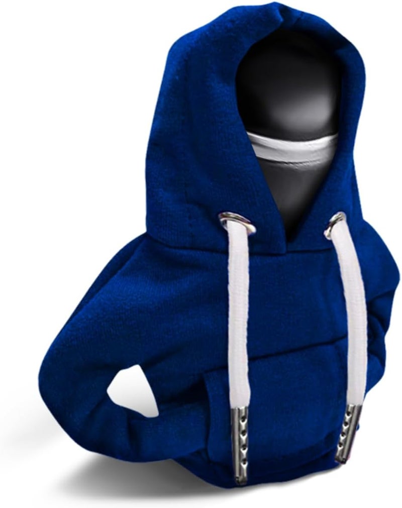 Lecctso Car Shift Knob Hoodie, Fashionable Sweater Hoodie Auto Gear Shift Knob Protector, Universal Car Interior Accessories Funny Car Shift Knob Cover for Car Truck SUV (Blue) - Image 1